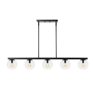 Luca Parisian 45.5" Modern Glam Iron Globe Linear LED Pendant - JONATHAN Y